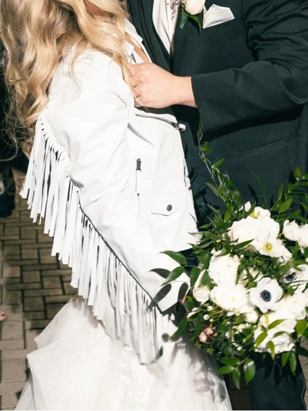 Nasty Gal White Leather Fringe 'Hitched' Jacket - Picture 5 of 6